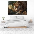 thumbnail image 6 of Mudket Blue Eyed Stalking Leopard Jungle Canvas Wall Art, Realistic Safari Wildlife Cool Posters Print Waterproof Canvas for Man Cave Office Living Room Home Decor, Framed Ready to Hang - 12"L x 8"W, 6 of 9