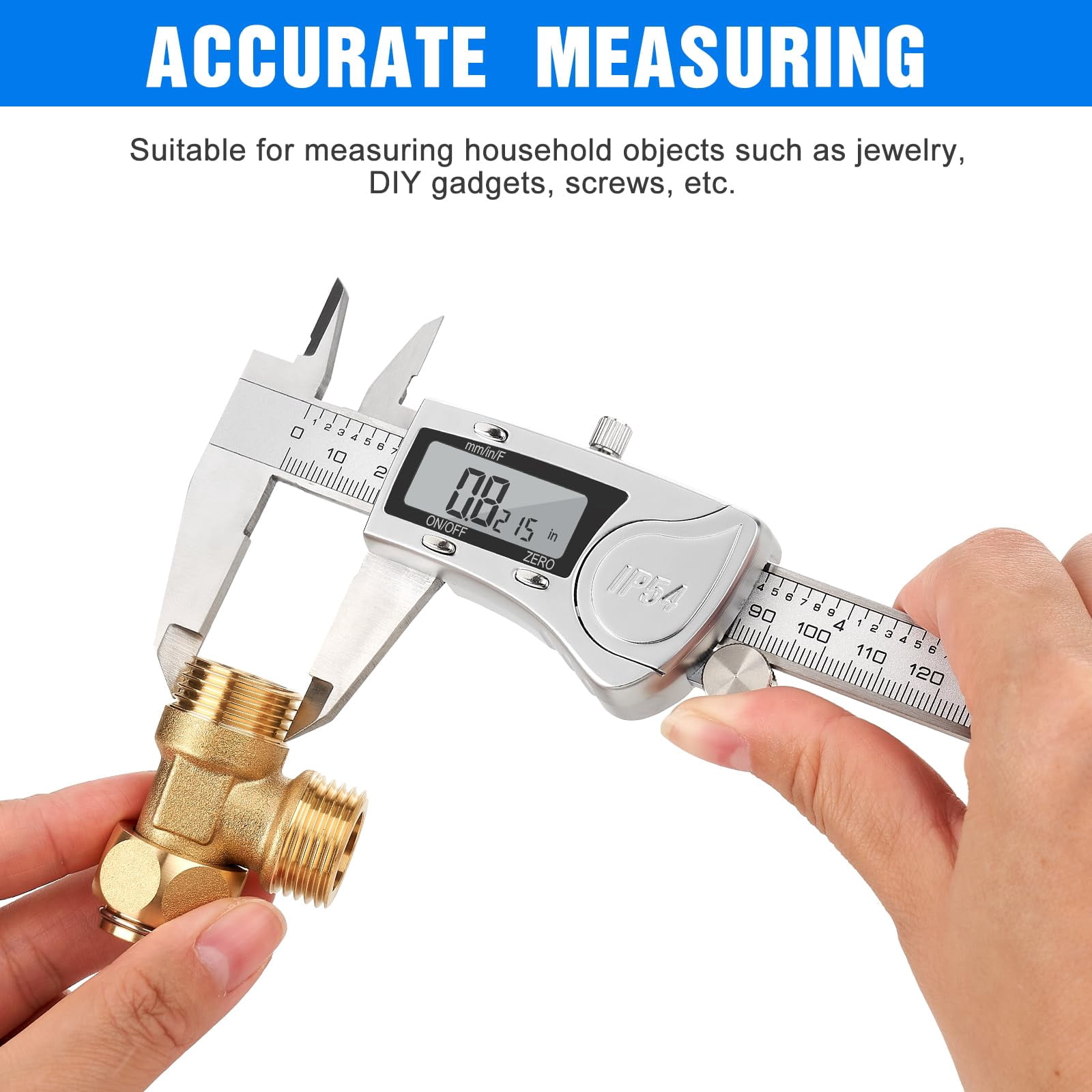 Digital Caliper, 0-6" Calipers Measuring Tool - Electronic Micrometer Caliper with Large LCD Screen, Auto-Off Feature, Inch and Millimeter Conversion
