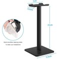 thumbnail image 4 of Soporte para Auriculares, Soporte Universal para Auriculares Over Sennheiser, Sony, Bose, AKG, Auriculares para Juegos y Pantalla para Auriculares, Aluminio + TPU + ABS, Negro, 4 of 5