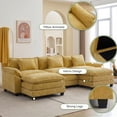 thumbnail image 6 of IPKIG Sectional Sofa Comfy Cloud Couch for Living Room with Pillows, Modern Chenille Sofa Sleeper Deep Couches with Two Ottoman (Yellow, 5-Seat), 6 of 8