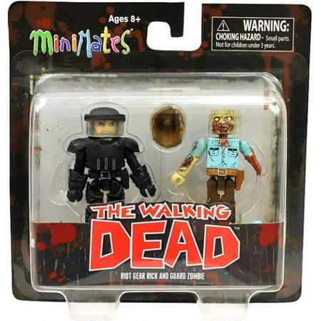 Diamond Select Toys Walking Dead Minimates Series 3 Riot Gear Rick and Guard Zombie Action