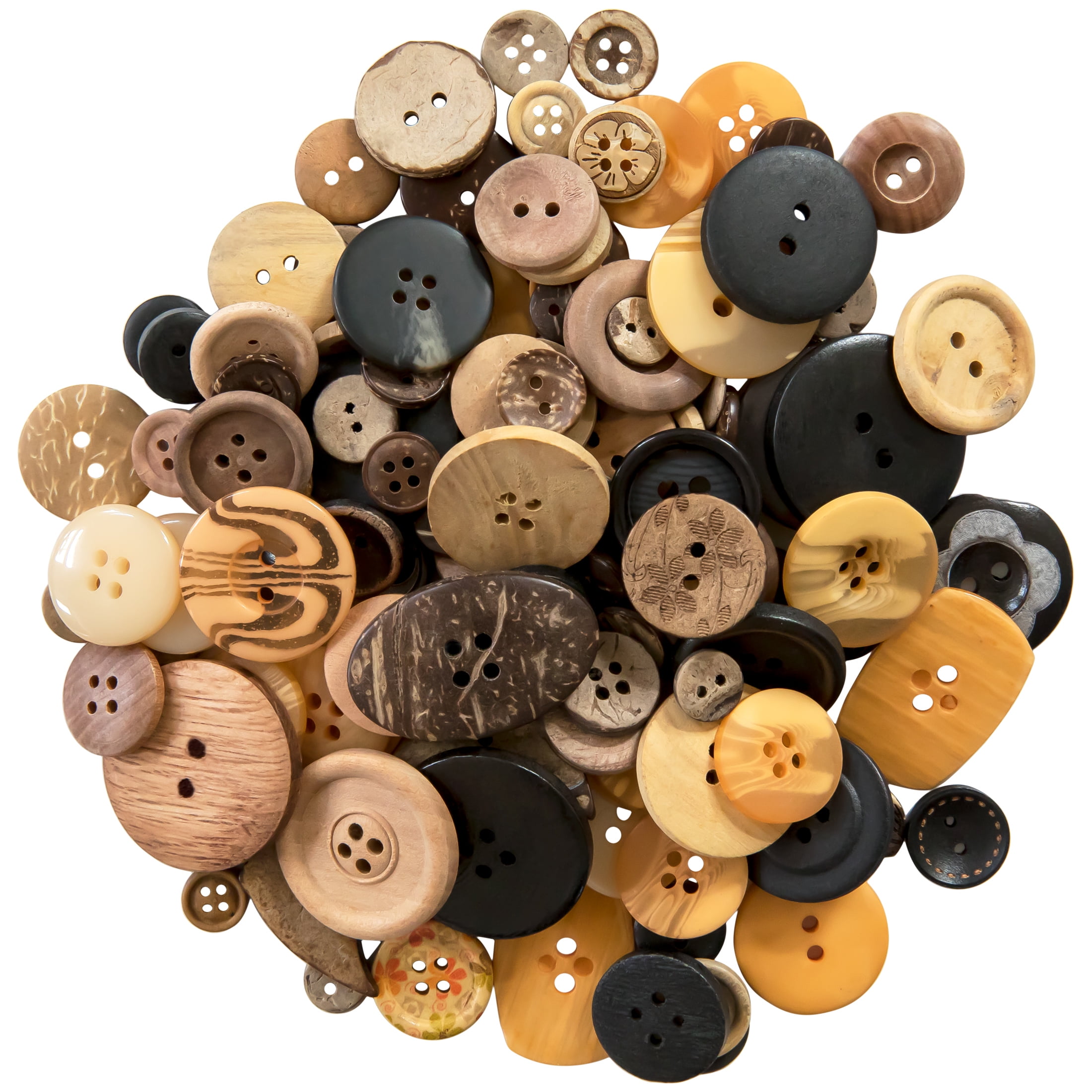 Simplicity Favorite Findings Natural Wood Mix Value Buttons, 3.5 Oz.