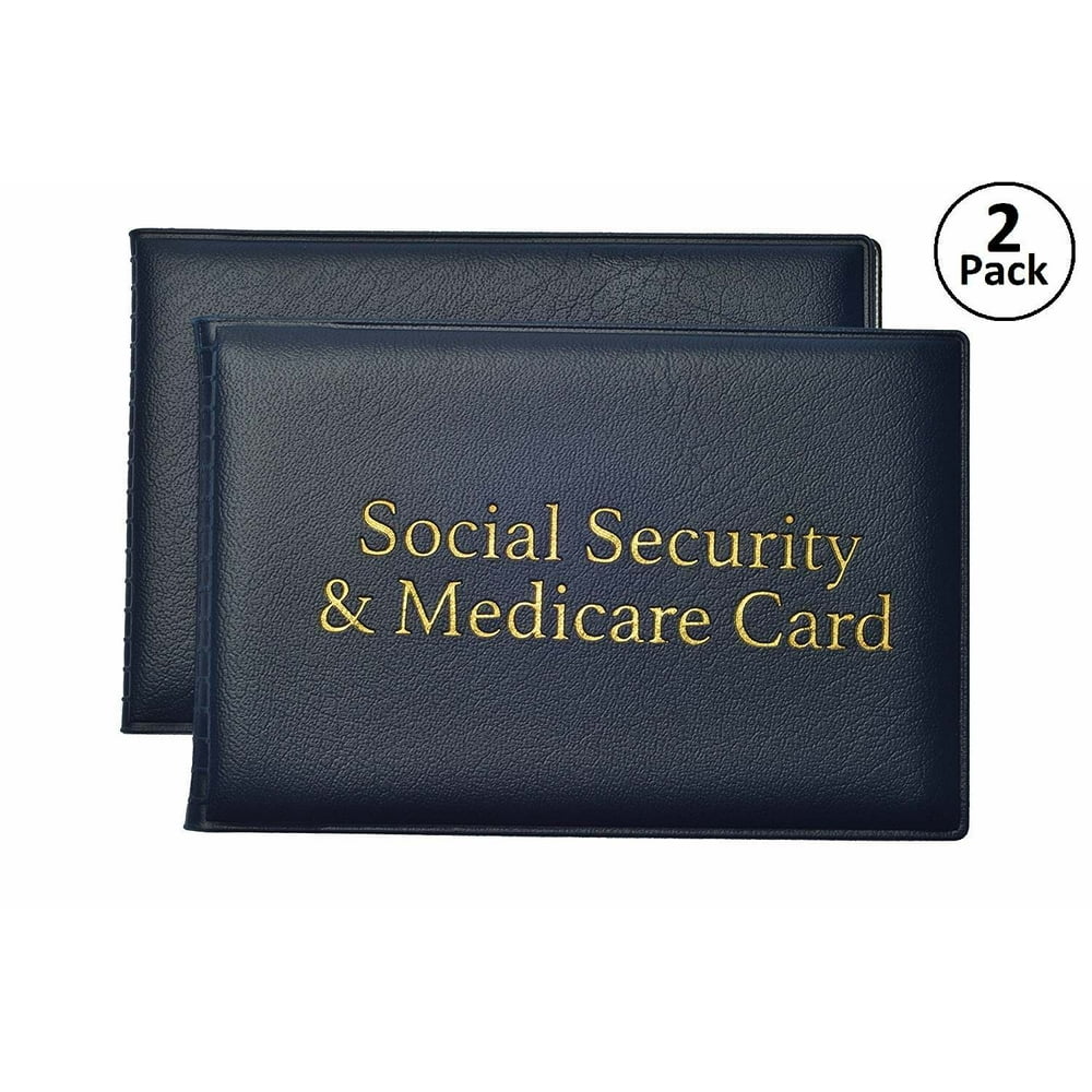 Medicare Card Protector with 2 Clear Card Sleeves Holds Medical