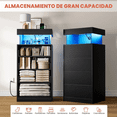thumbnail image 5 of Buró Cajonera de 4 cajones - Estación De Carga 2 USB + Tipo C y 2 Enchufes AC. - Doble Repisa para almacenamiento - Organizador con cajonera para Ropa - Luces Led RGB., 5 of 5