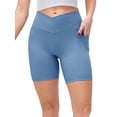 thumbnail image 2 of Seyurigaoka Women Plus Size Yoga Short Pants, Plain Ribbed Hip Lifting Bottoms, High Waist Sports Pants, Summer Workout Shorts, 2 of 6