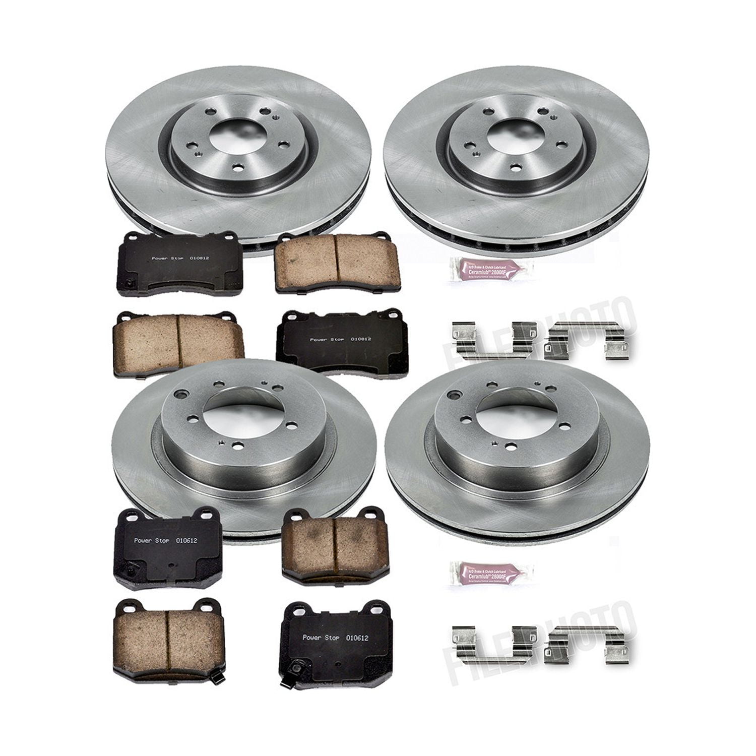 Power Stop Front and Rear Stock Replacement Brake Pad and Rotor Kit KOE108