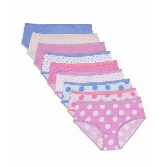 Maidenform BIG & LITTLE DOTS Big Girls Hipster Underwear, Pack of 9, US 4/Girl