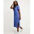 thumbnail image 2 of Hanes Women's Garment Dyed Midi Dress Deep Forte Blue XS, 2 of 7