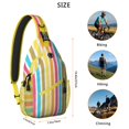 thumbnail image 2 of Geometric Rainbow Gradient Sling Bag Watercolor Abstract Design Chest Bag Versatile Wear Travel-Ready Backpack for Hiking, Climbing, Daily Commuting, 2 of 5