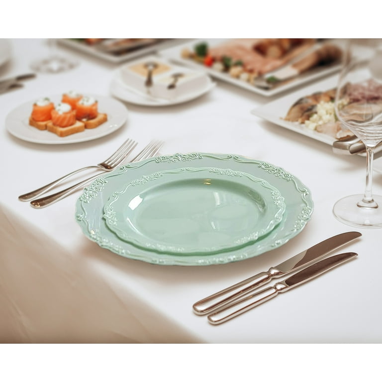 Clear Plastic Dessert Plates 120 Pack - Disposable Clear Plates for Dessert & Appetizers - Crystal Clear Small Plates for Parties & Catering - 6-Inc