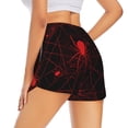 thumbnail image 4 of Picia Red Spider On The Web Pattern Women's 2 in 1 Athletic Running Shorts High Waisted Workout Casual Gym Sweat Shorts with Comfy Liner Zipper Pockets-Large, 4 of 9