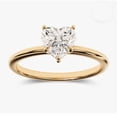 thumbnail image 4 of Cora jewellery 2CT Heart Shape Moissanite Hidden Halo Engagement Ring For Women, 10K Yellow Gold, 4 of 6