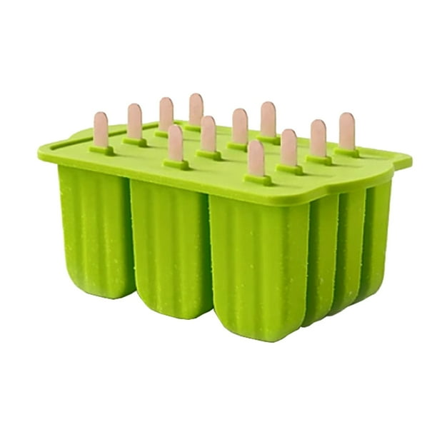 Moldes para paletas, 12 piezas Moldes para hacer paletas de silicona Moldes para hielo de grado alimenticio con helado - 50 palitos de paleta