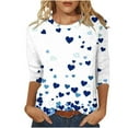 thumbnail image 2 of Vetsdori Valentine Tops for Women Summer Holiday Blouses 3/4 Sleeve Gifts for Girlfriend Graphic,Trendy Plus Size Juniors Shirts Cute, 2 of 5