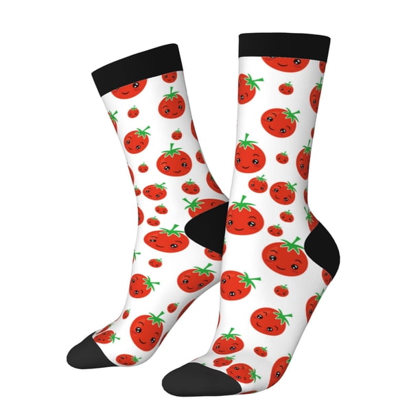 Balery Hand Drawn Tomatoes Calcetas Largas con Estampado para Hombre y Mujer – Suaves y Transpirables, Talla Única (US 5-11)