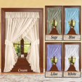 thumbnail image 3 of Collections Etc Isabella Ruffled Sheer Fabric Rod Pocket Window Curtain Set, Cream, 3 of 3