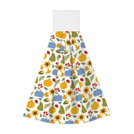 

Coaee Autumn Pumpkins Blooms for Fast Absorbent Hanging Towels with Velcro for Kitchen Bathroom Laundryroom