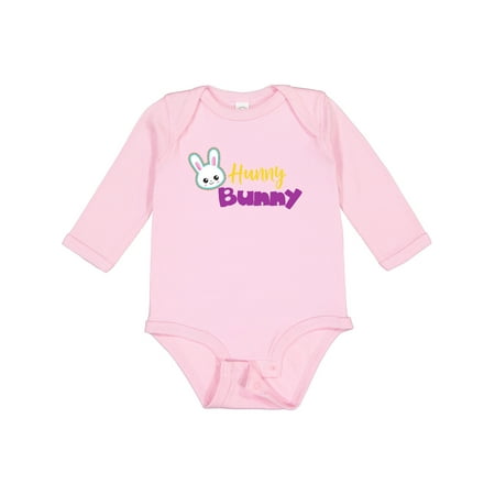 

Inktastic Easter Hunny Bunny White Bunny Cute Bunny Gift Baby Boy or Baby Girl Long Sleeve Bodysuit