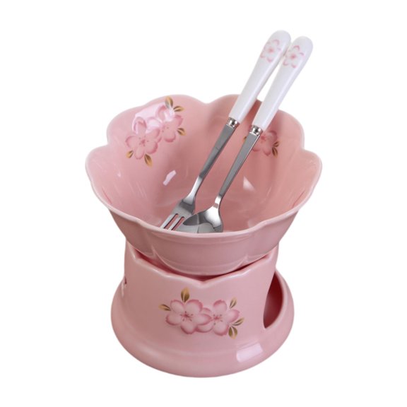 YWMJZEU Chocolate Fondue Pot Cheese Fondue Pot Butter Warmer Chocolate Melter Pot Fondue Pink bowl