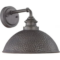 Progress Lighting Englewood 1-Light Medium Wall Lantern, Antique Pewter, Metallic Copper Shade