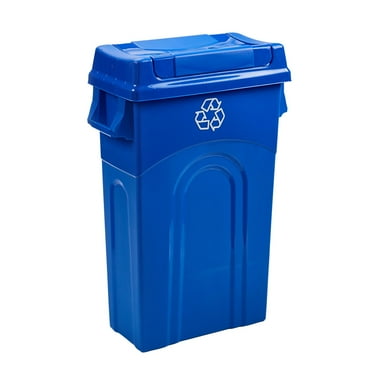 United Solutions 23 Gallon Highboy Kitchen Recycling Bin w/ Swing Lid, Blue