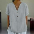 thumbnail image 2 of YOTMKGDO Short Sleeve V-Neck Shirt | Women's able Casual V Neck d Top T Shirt, summer tops for women (Grey, 3XL), 2 of 6