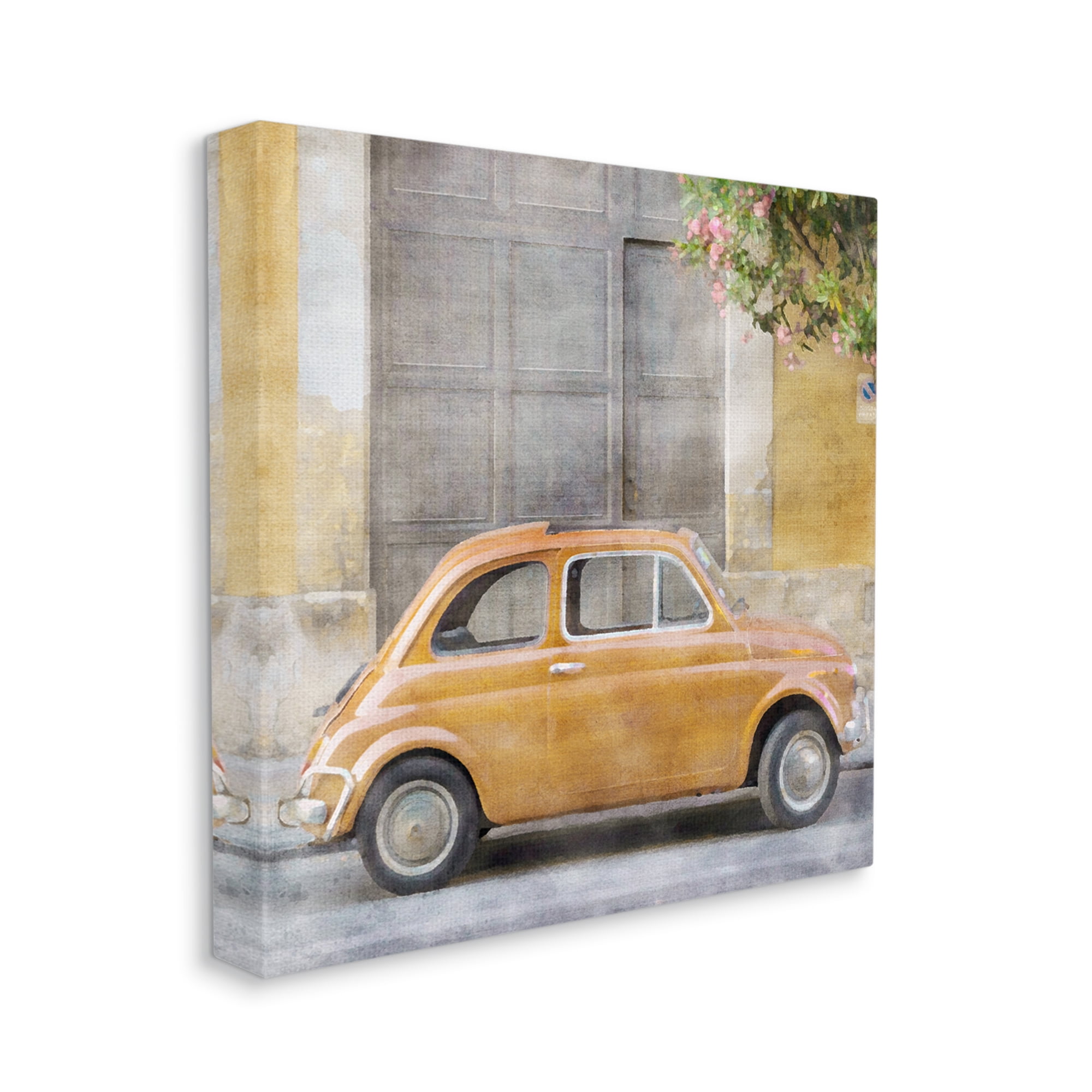 Stupell Industries Yellow Buggy Car Transportation Painting Gallery Wrapped Canvas Print Wall Art, 36 x 36