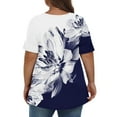 thumbnail image 4 of Jewelreauty Women Plus Size Summer Tops Casual V Neck Short Sleeve Tunic Floral Blouses Shirts, 4 of 7