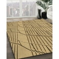 thumbnail image 3 of Ahgly Tapis d'Intérieur Lavable en Machine Carré Transitionnel Jaune Orange, 7 Pieds Carré, 3 of 7