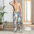 thumbnail image 5 of Uemuo Flowers and Butterflies Pattern Men's Wide Leg Palazzo Lounge Pants with Pockets Light Weight Loose Comfy Casual Pajama Pants-X-Large, 5 of 9