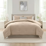 Virtu Comforter Sets, All Season Lightweight Solid Queen Comforter Set, 3-Pc Bedding Sets, Sand