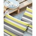 thumbnail image 2 of Outdoor Throw Pillow Cover Multicolor Horizontal Striped Waterproof Cushion Covers 2 Pack Yellow Grey white Pillow Cases Home Decoration for Patio Garden Couch Sofa, 2 of 6