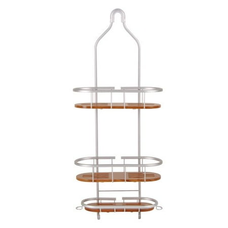 Teak Shower Accessories - Utopia Alley Teak 3 Shelf Rustproof Shower Caddy