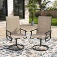 thumbnail image 5 of ELPOSUN Patio Swivel Chairs Set of 2, Outdoor Dining Chairs High Back All Weather Breathable Textilene Outdoor Swivel Chairs with Metal Rocking Frame for Lawn Garden Backyard Deck, Khaki, 5 of 9