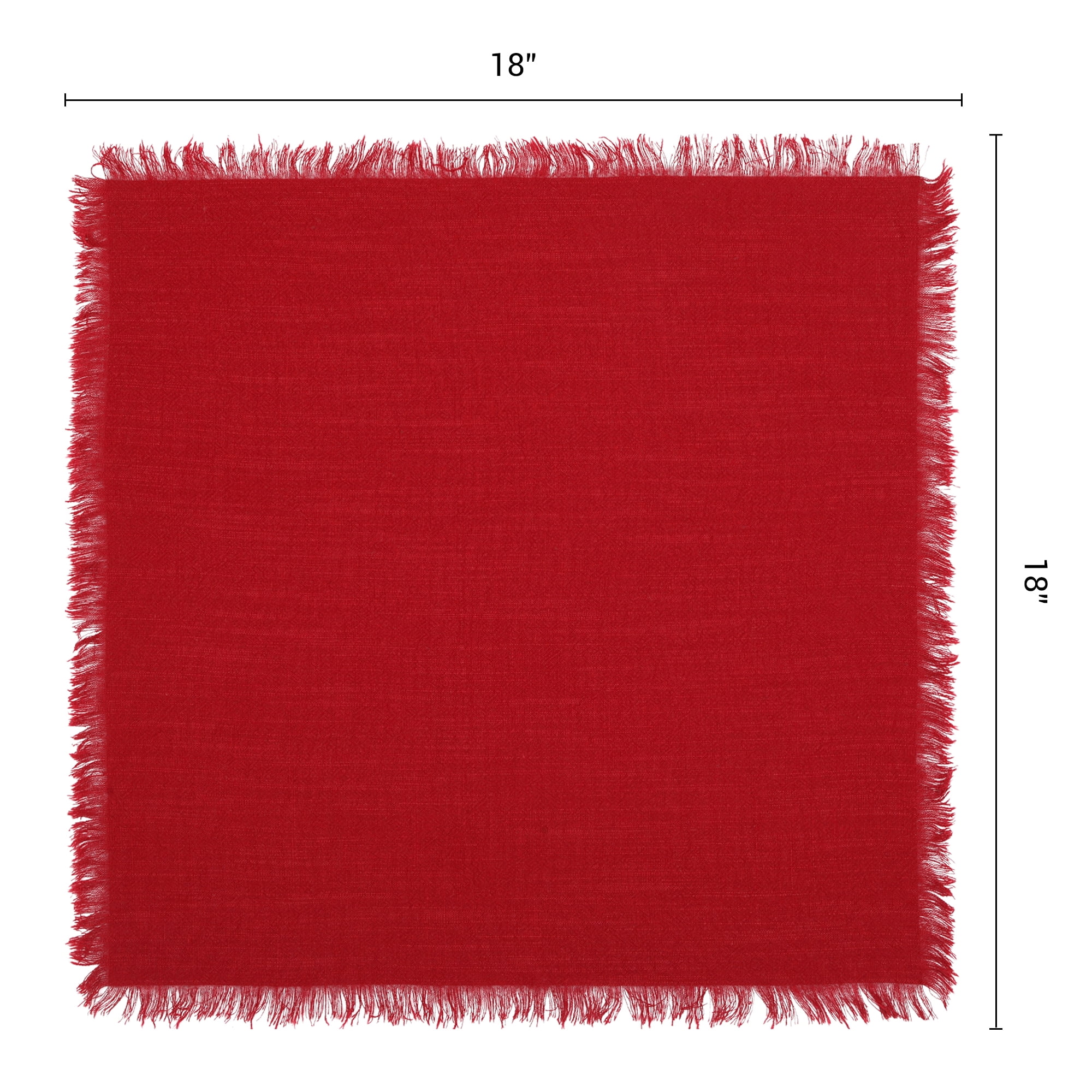 Unique Bargains 6Pcs Cotton Reusable Dinner Cloth Napkins Burgundy 18x18inch