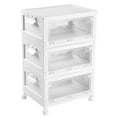 thumbnail image 4 of 3-Tier Plastic Storage Bins with Lids and Wheels 45L PP Bin Box Stackable Storage Cart, 4 of 19