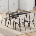 thumbnail image 3 of BeesClover Modern Boucle Dining Chairs Set – Mid-Century Upholstered Accent Seats, Curved Backrest, Sturdy Arched Metal Legs, Comfortable, 3 of 7