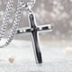 thumbnail image 3 of Collar de cruz Sunnimix para hombre Acero Hiphop Rock Moda Teens Regalo plata, 3 of 6