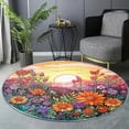 thumbnail image 6 of Circle Area Rug, Sun10 Washable Non-Slip Floor Carpet, Soft Rug for Living Room Bedroom Decor 31 Inch, 6 of 6