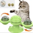 thumbnail image 3 of Juguete Interactivo para Gatos, Juguete Giratorio para Gatos con Molino de Viento, Juguete para Masticar con Plato Giratorio y Sombrero con Cepillo - Verde JM, 3 of 5