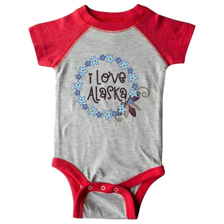 

Inktastic I Love Alaska Forget-Me-Not Flowers Gift Baby Boy or Baby Girl Bodysuit