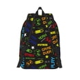 thumbnail image 2 of Lsque Pixel Game Pattern Canvas Daypack, Durable Backpack, High-quality Versatile Backpack,Vintage Compact Backpack-Medium, 2 of 6