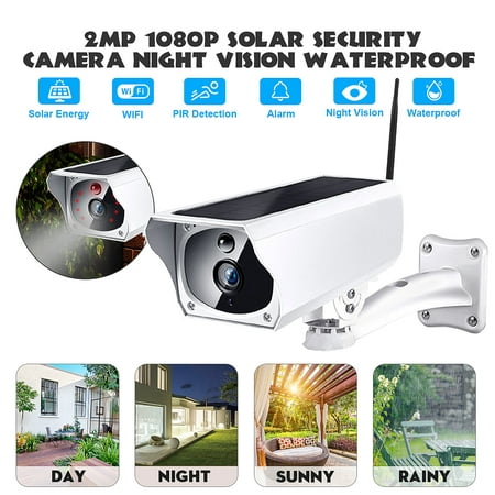 Outdoor Wireless HD 1080P WiFi Solar & Battery P ower IP Camera Waterproof Security Camera IR-CUT Night Vision PIR Motion Detection Android/iOS APP (TF Card & Battery Not (Best Business Card App Ios)