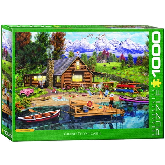 EuroGraphics Mountain Cabin by Paul Normand Jigsaw Puzzle, 1000 Pieces – Scenic Nature Artwork