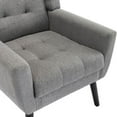 thumbnail image 5 of JINS&VICO Modern Soft Linen Material Ergonomics Accent Chair Living Room Chair Bedroom Chair Home Chair With Black Legs For Indoor Home,Light Grey, 5 of 7