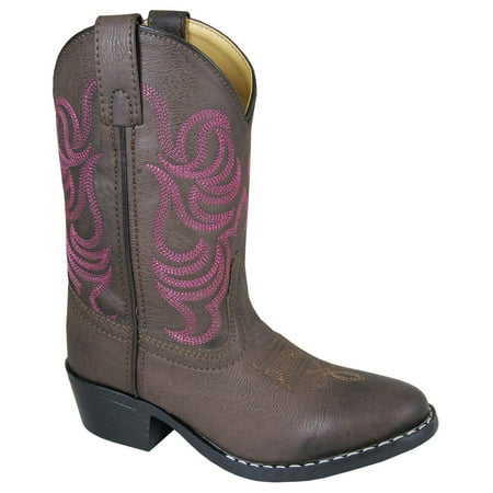 

Smoky Mountain Girls Brown with Pink Stitch Monterey Western Cowboy Boots size 4.5 Youth