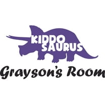 Kiddosaurus Family Dinosaur Dino Customized Wall Decal - Custom Vinyl Wall Art - Personalized Name - Baby Girls Boys Kids Bedroom Wall Decal Room Decor Wall Stickers Decoration Size (12x20 inch)