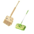 thumbnail image 3 of Juego de 3 miniescobas CUTICAT con recogedor y fregona para limpieza infantil 3 a 6 años verde, 3 of 8