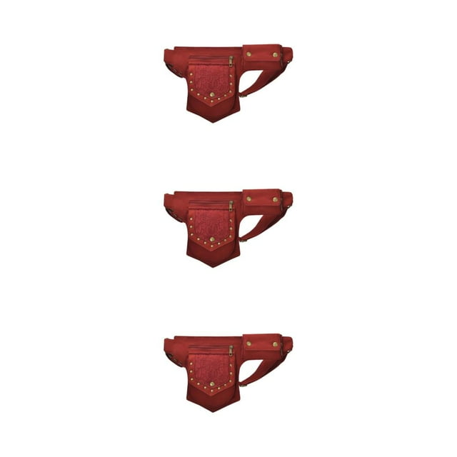 Langgg Waist Bag With Detachable Shoulder Strap Convenient And Versatile And Multiple Colors Are Available red 3Set