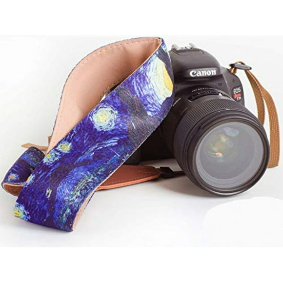 Van Gogh Starry Night Camera Strap - Universal DSLR Camera Strap, Neck Shoulder Camera Belt, Digital Camera - Artistic & Vibrant Design - Best Photographer Gift